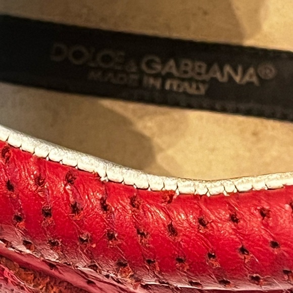 Dolce & Gabbana Shark-teeth Soles Sz 11 Low-top Sneaker Red Men Logo main image 5